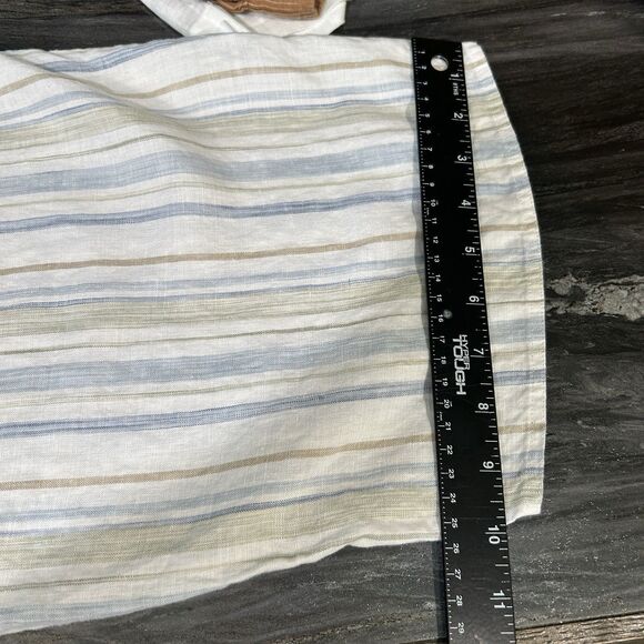 Kate Hill Casual Linen Pants XL Striped Pocket Drawstring Beach Coastal Boho - Picture 14 of 15